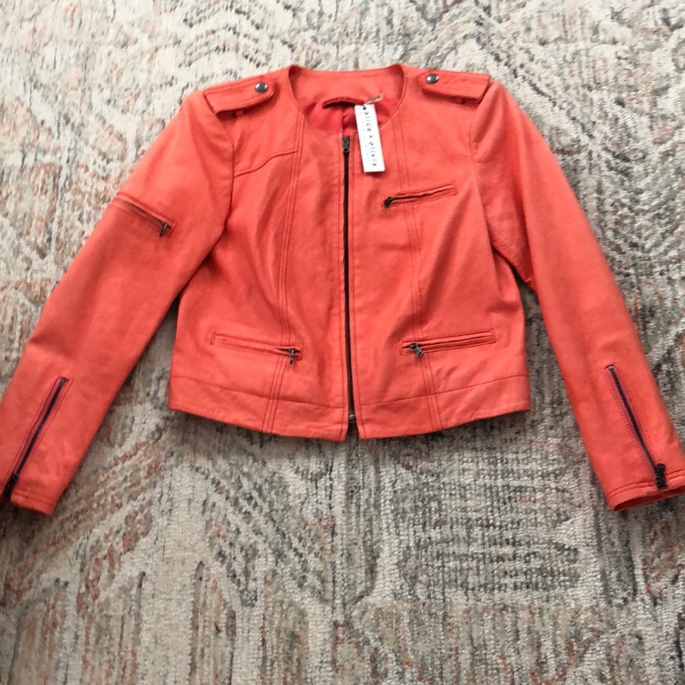 Alice + Olivia Leather Moto Jacket